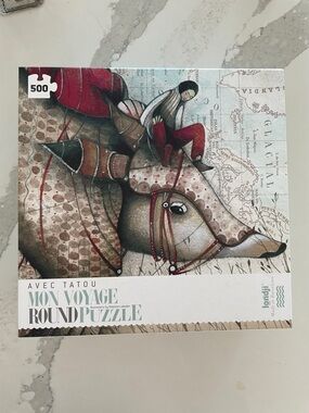 Mon Voyage Round 500-Piece Jigsaw Puzzle - Red & Brown